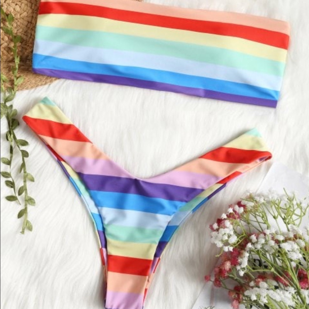 ZAFUL rainbow two piece bikini